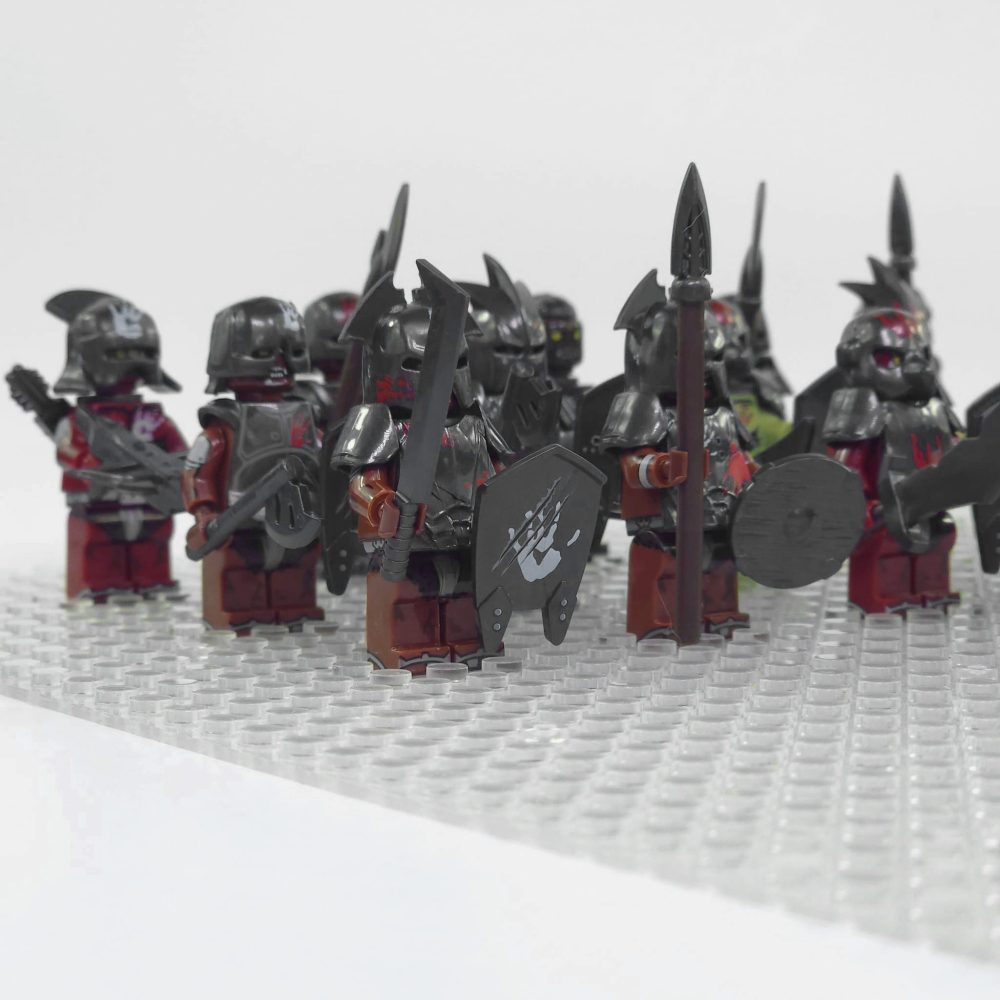 Lord the Rings Uruk-Hai Orcs and Goblins Block Figures Set 16pcs