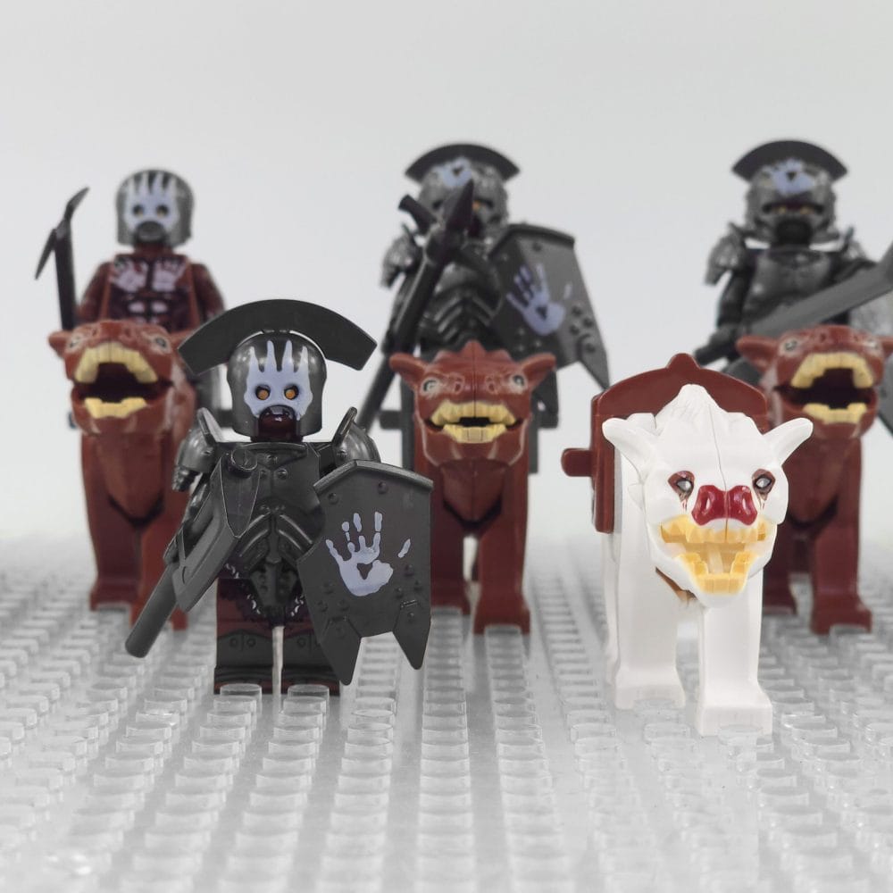 Lord the Rings Uruk-Hai Warg Rider Block Figures Set 12pcs