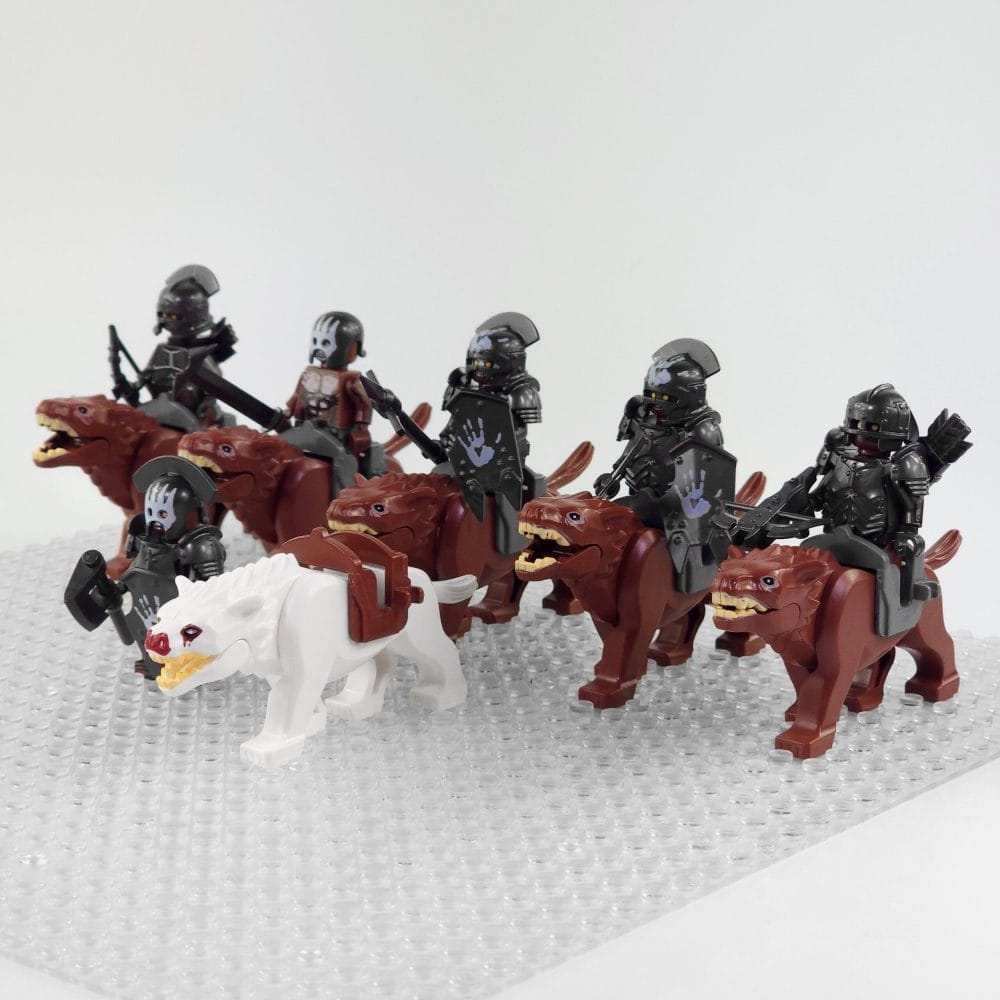 Lord the Rings Uruk-Hai Warg Rider Block Figures Set 12pcs