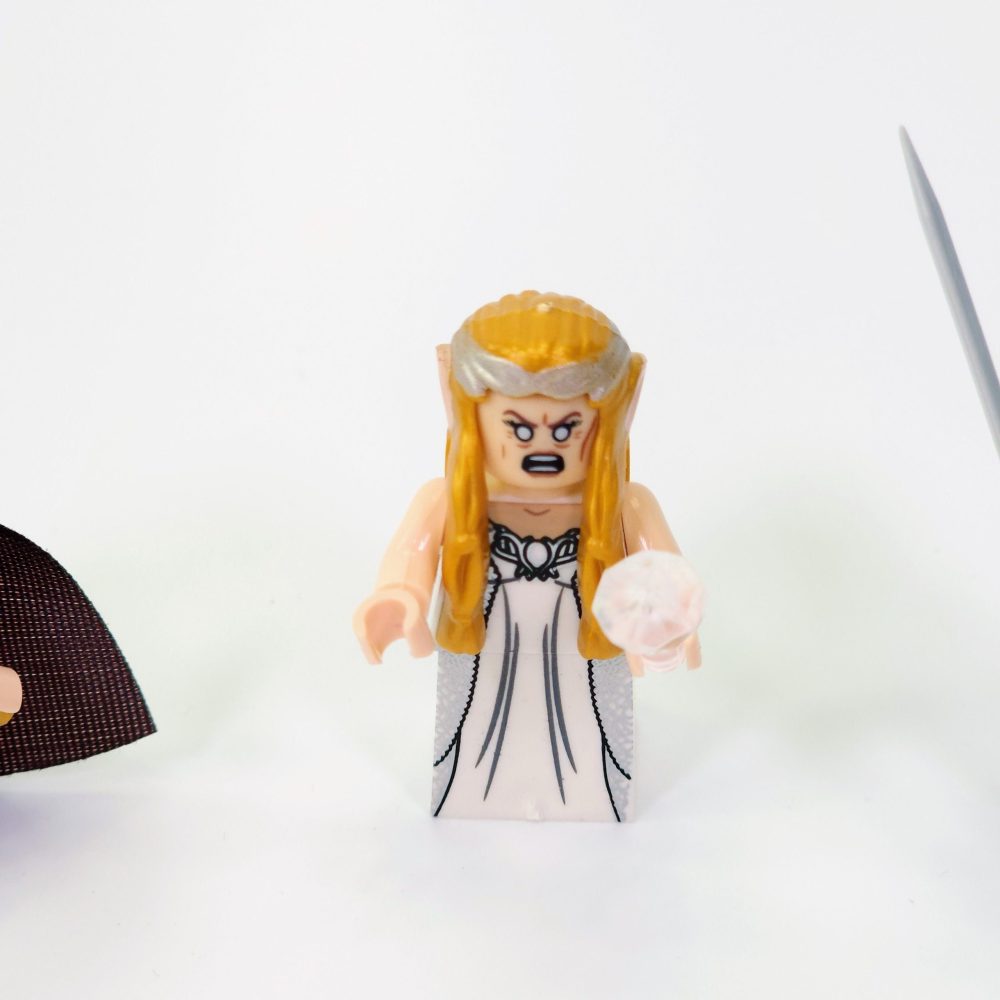 Lord the Rings Witch King Battle Against Galadriel and Elrond Block Figures Set