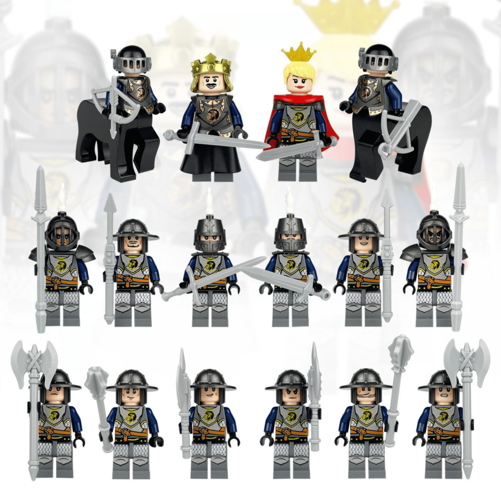 Medieval Black Lion Knights Block Figures Set