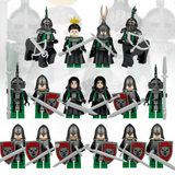 Medieval Crimson Bear Knights Block Figures Set