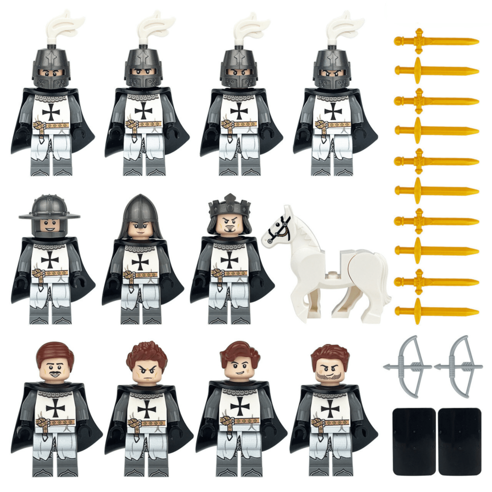 Medieval Crusades Teutonic Knight Block Figures Set