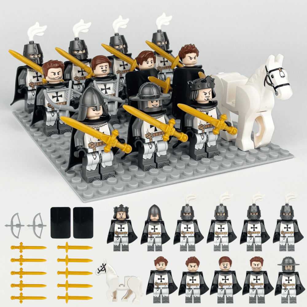 Medieval Crusades Teutonic Knight Block Figures Set