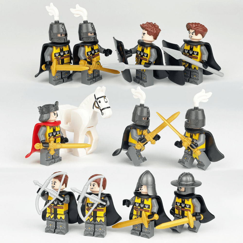 Medieval Jean III de Grailly French Crusaders Block Figures Set