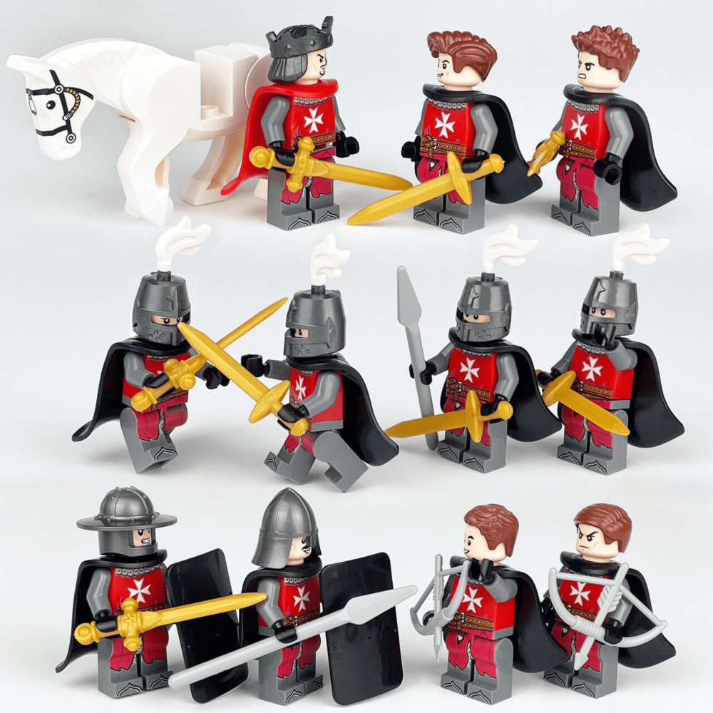 Medieval Templar Knights Block Figures Set