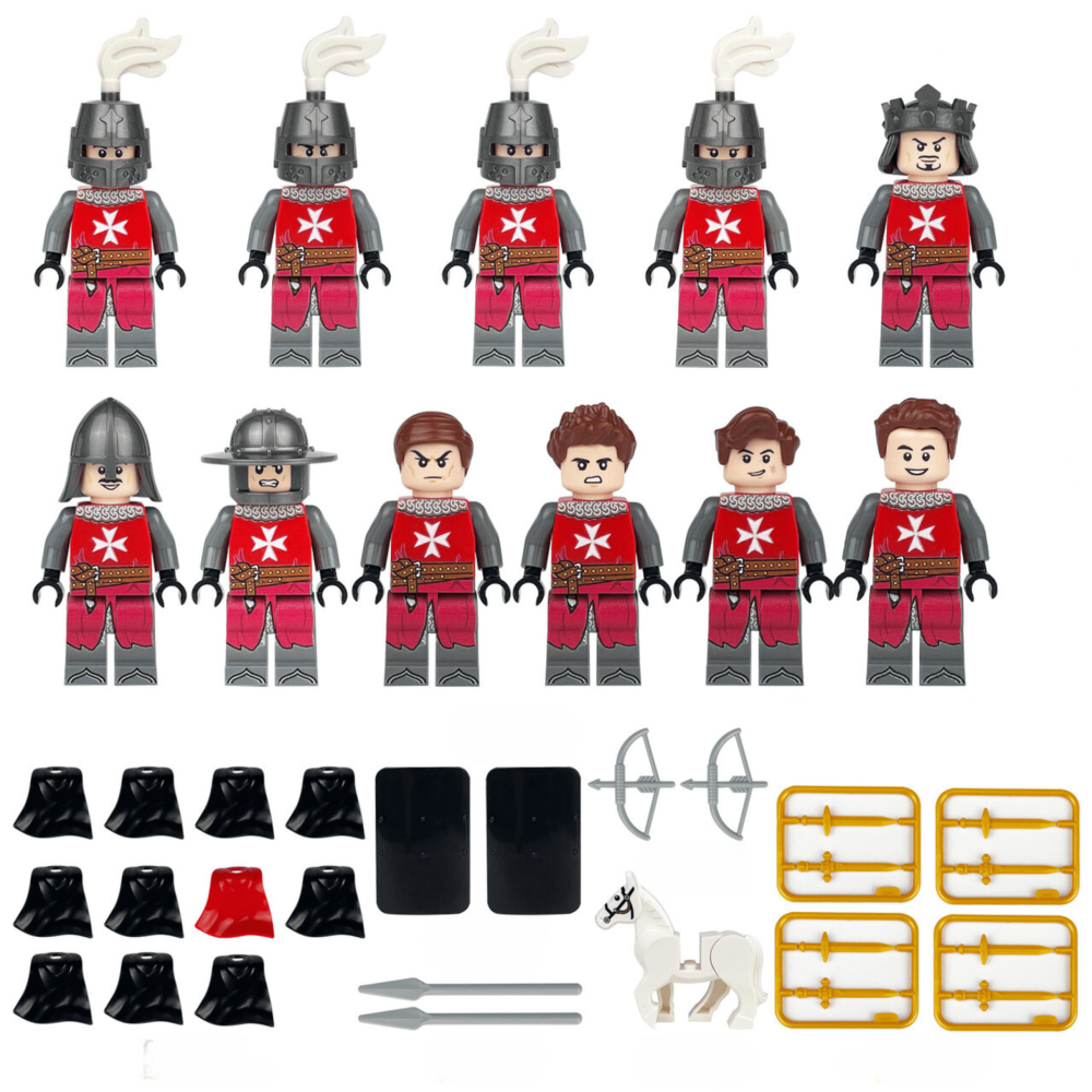 Medieval Templar Knights Block Figures Set