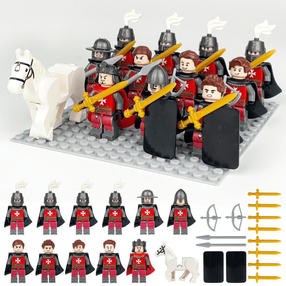 Medieval Templar Knights Block Figures Set