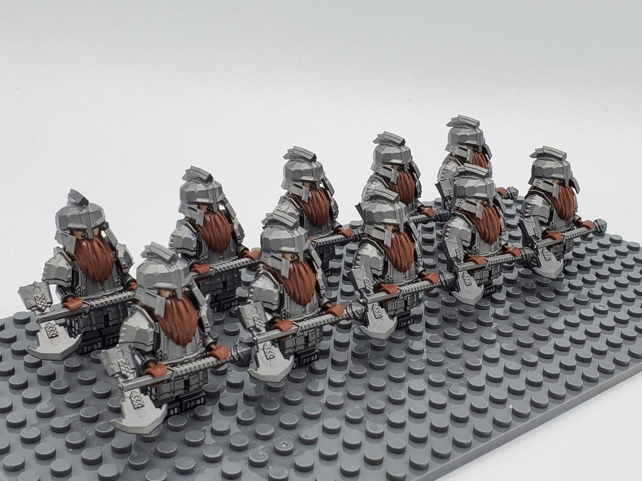 Lord the Rings Iron Hill Dwarves Axes Block Figures Set 10pcs