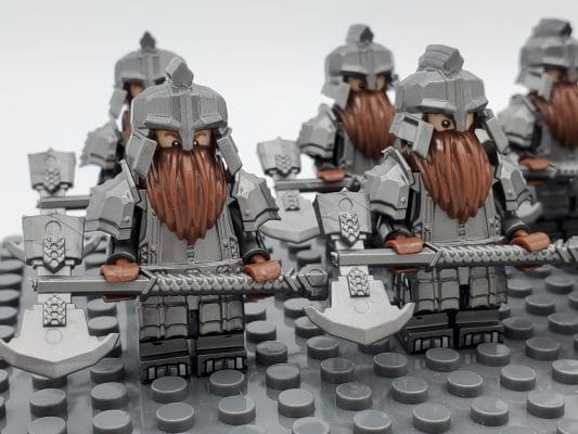 Lord the Rings Iron Hill Dwarves Axes Block Figures Set 10pcs