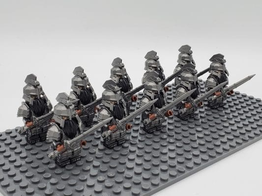 Lord the Rings Iron Hill Dwarves Great Swords Block Figures Set 10pcs