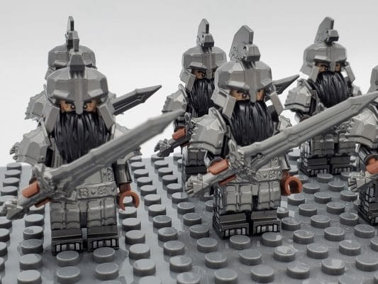 Lord the Rings Iron Hill Dwarves Great Swords Block Figures Set 10pcs