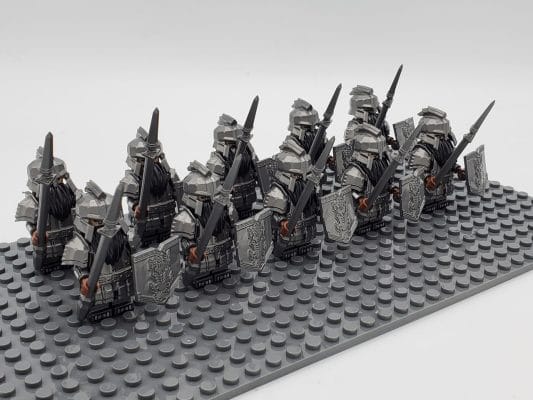 Lord the Rings Iron Hill Dwarves Spears Block Figures Set 10pcs