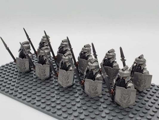 Lord the Rings Iron Hill Dwarves Spears Block Figures Set 10pcs