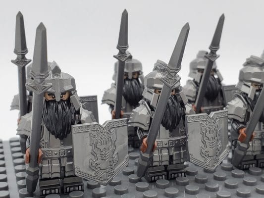 Lord the Rings Iron Hill Dwarves Spears Block Figures Set 10pcs
