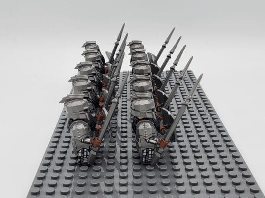 Lord the Rings Iron Hill Dwarves Spears Block Figures Set 10pcs
