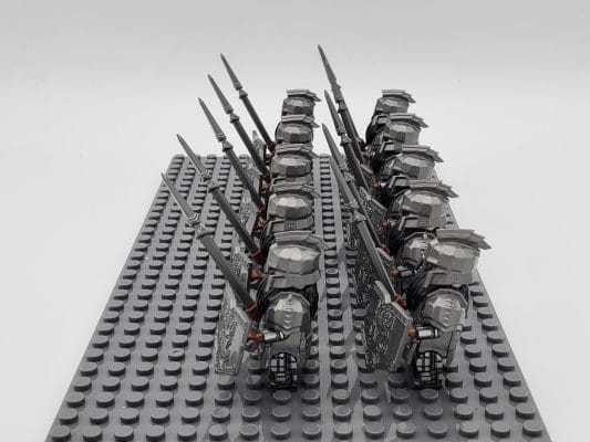 Lord the Rings Iron Hill Dwarves Spears Block Figures Set 10pcs