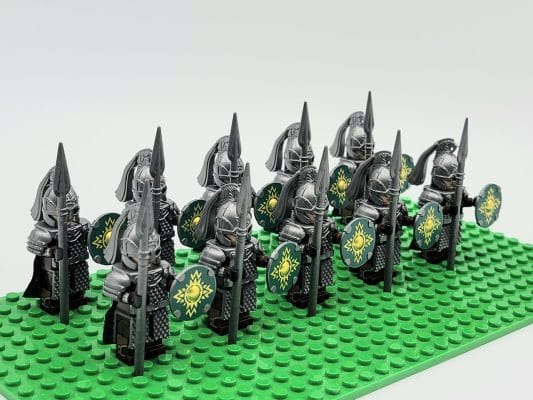 Lord the Rings Riders Rohan Lances Block Figures Set 10pcs