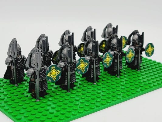 Lord the Rings Riders Rohan Long Axes Block Figures Set 10pcs