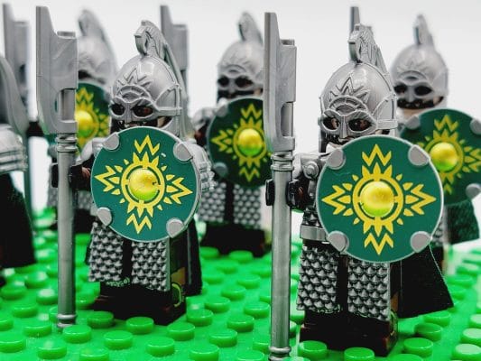 Lord the Rings Riders Rohan Long Axes Block Figures Set 10pcs