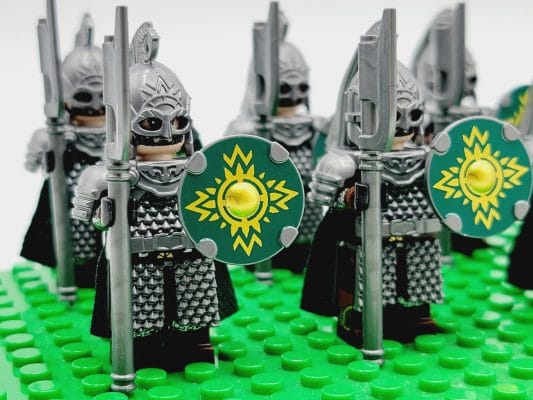 Lord the Rings Riders Rohan Long Axes Block Figures Set 10pcs