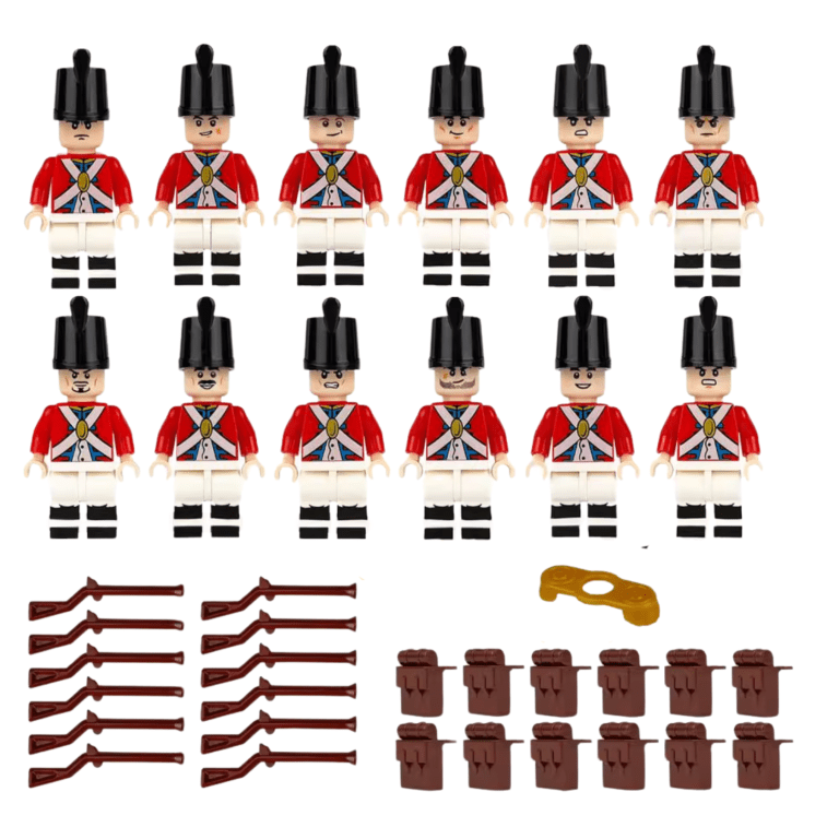 Napoleonic British Red Coats Block Figures Set of 12pcs