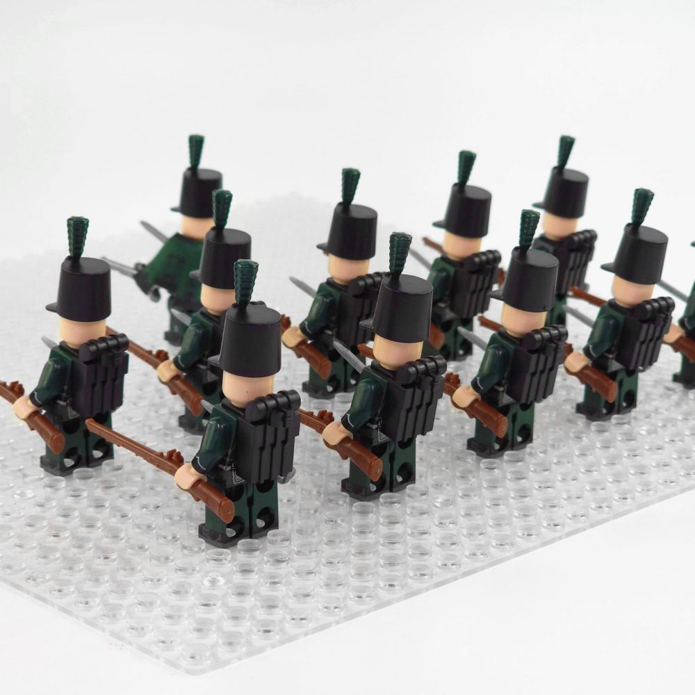 Napoleonic Wars 95th Rifles British Infantry Block Figures Set of 11pcs
