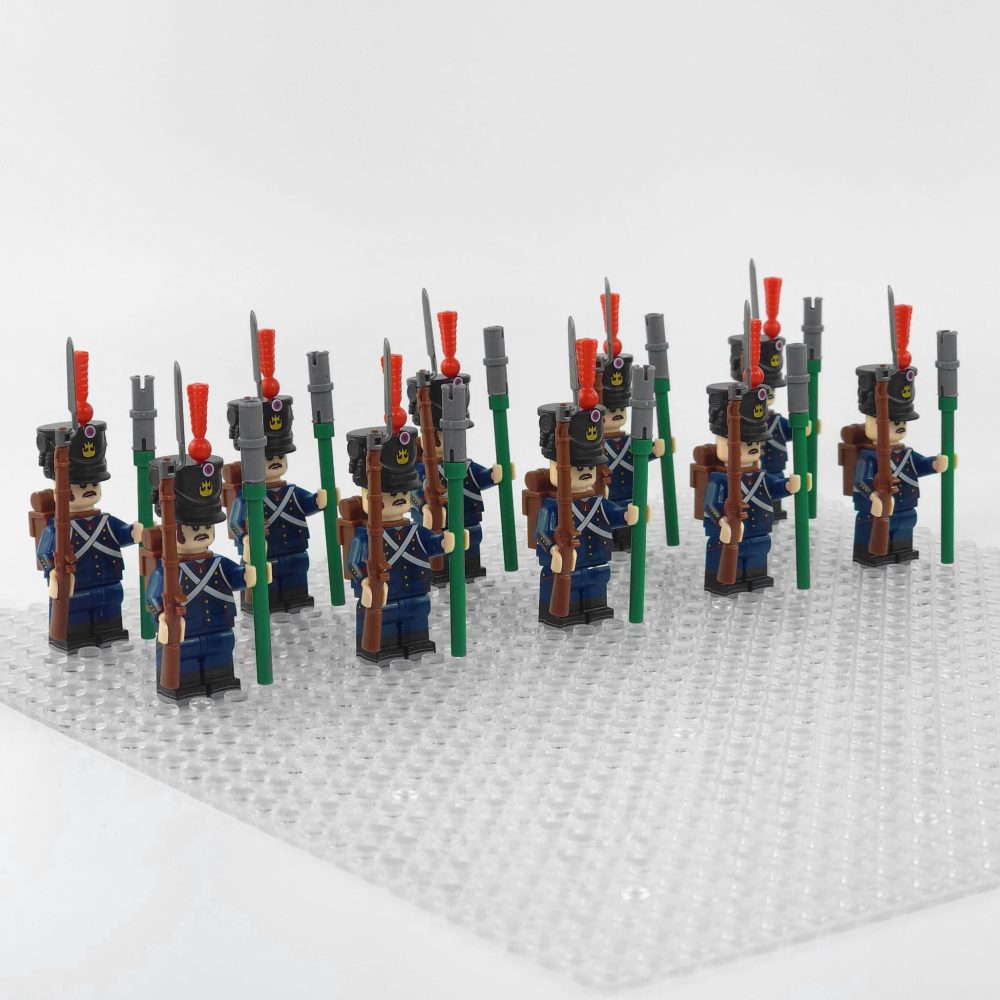 Napoleonic Wars French Artillery Infantry Block Figures Set of 10pcs