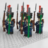 Napoleonic Wars French Artillery Infantry Block Figures Set of 10pcs