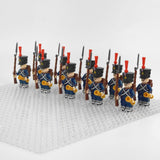 Napoleonic Wars French Artillery Infantry Block Figures Set of 10pcs
