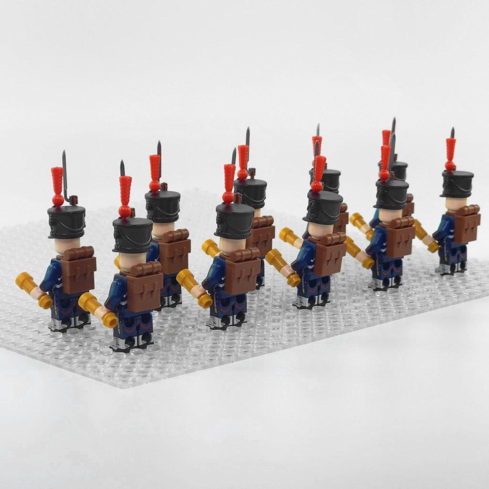 Napoleonic Wars French Artillery Infantry Block Figures Set of 10pcs