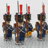 Napoleonic Wars French Artillery Infantry Block Figures Set of 10pcs