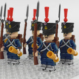 Napoleonic Wars French Artillery Infantry Block Figures Set of 10pcs