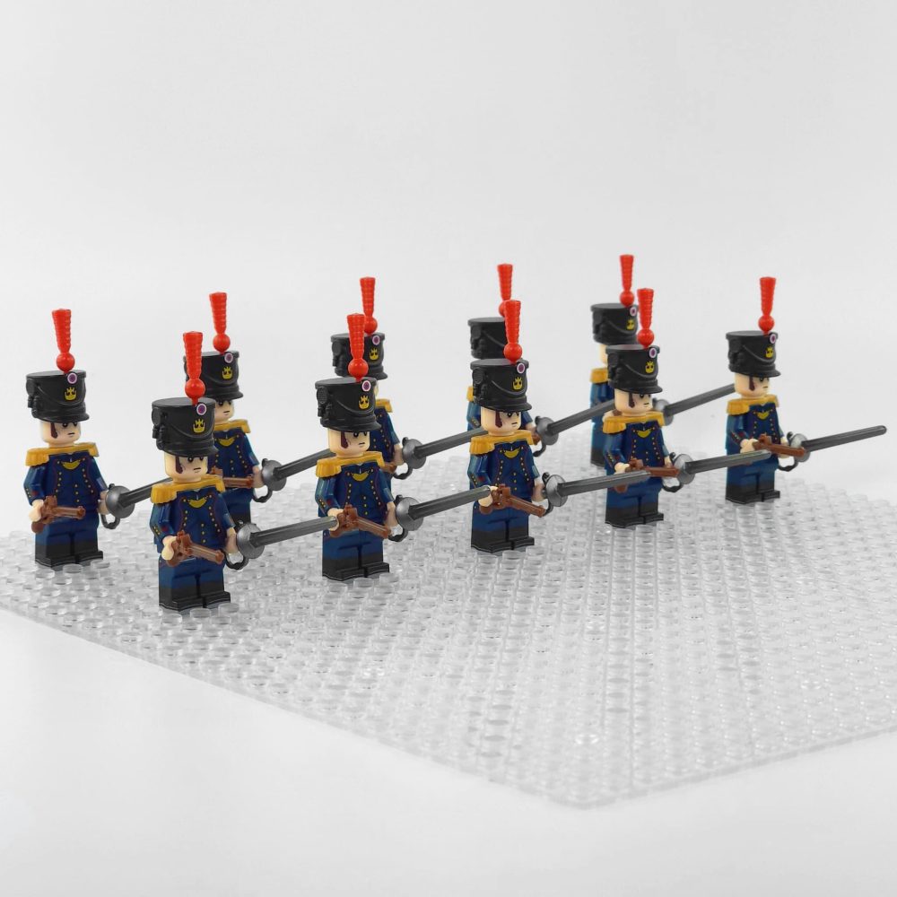 Napoleonic Wars French Artillery Officer Block Figures Set of 10pcs
