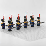 Napoleonic Wars French Artillery Officer Block Figures Set of 10pcs