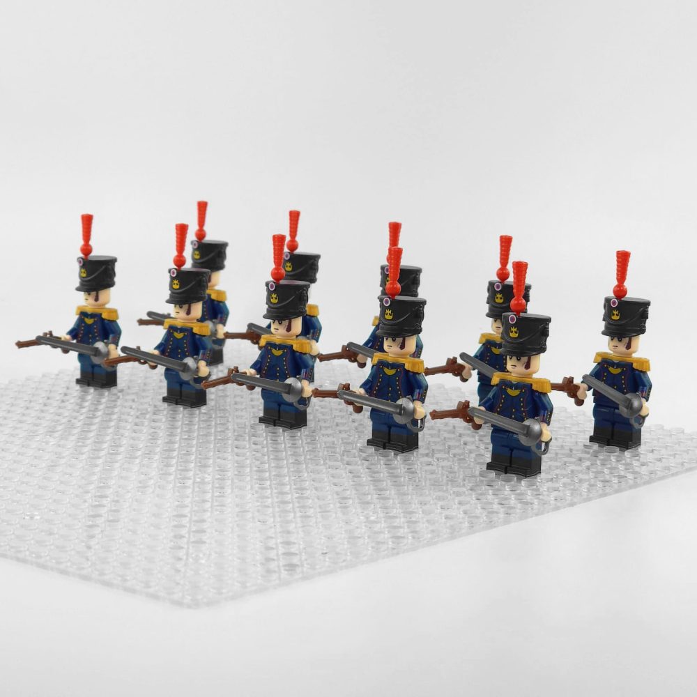 Napoleonic Wars French Artillery Officer Block Figures Set of 10pcs