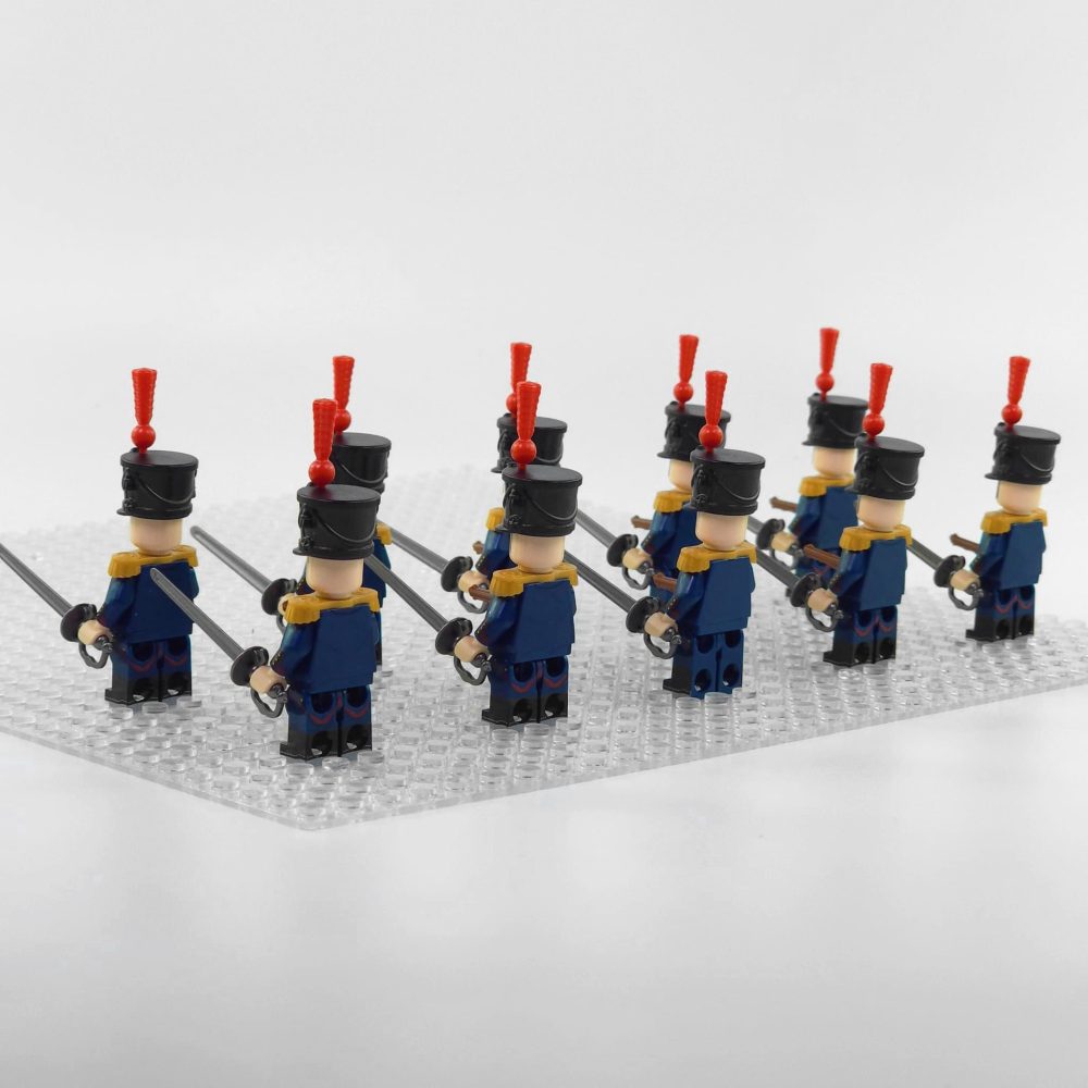 Napoleonic Wars French Artillery Officer Block Figures Set of 10pcs