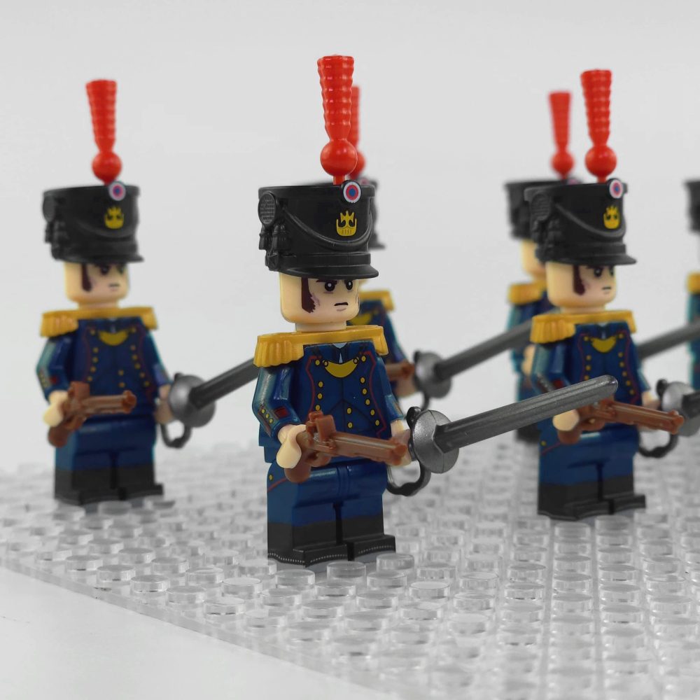 Napoleonic Wars French Artillery Officer Block Figures Set of 10pcs