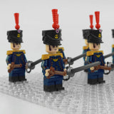 Napoleonic Wars French Artillery Officer Block Figures Set of 10pcs