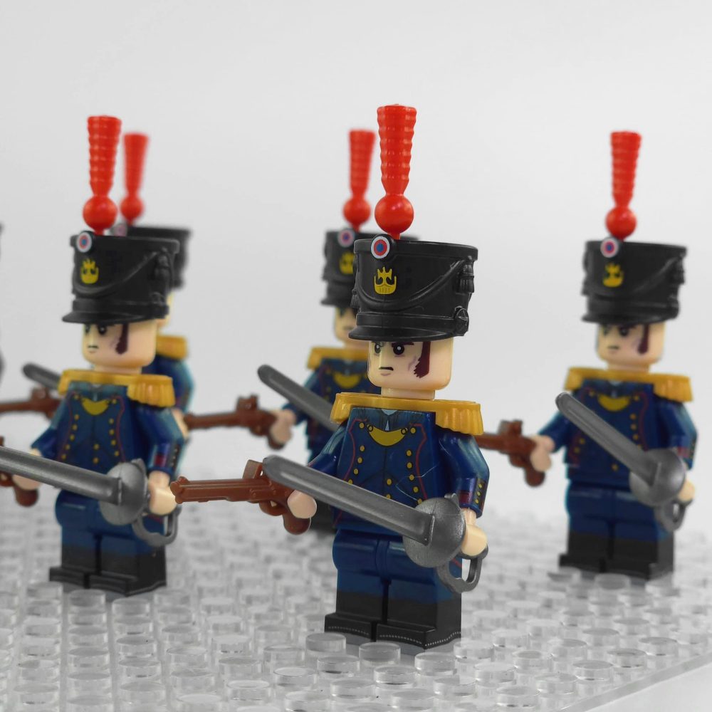 Napoleonic Wars French Artillery Officer Block Figures Set of 10pcs