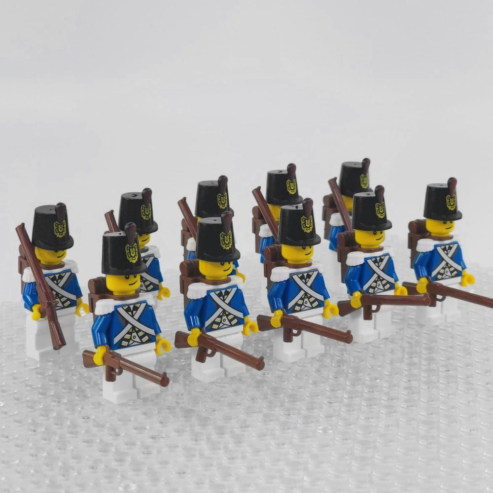Napoleonic Wars French Fusilier Infantry Block Figures Set of 10pcs