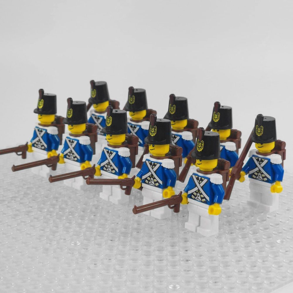 Napoleonic Wars French Fusilier Infantry Block Figures Set of 10pcs
