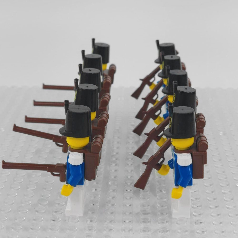 Napoleonic Wars French Fusilier Infantry Block Figures Set of 10pcs