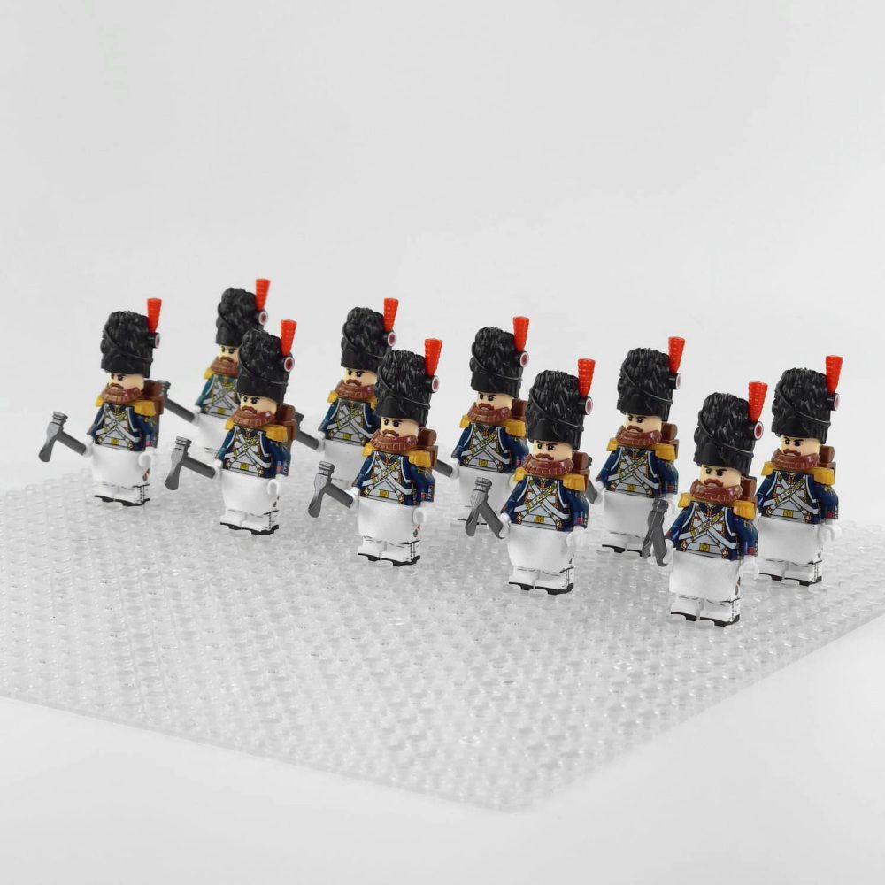 Napoleonic Wars French Sappers Block Figures Set of 10pcs