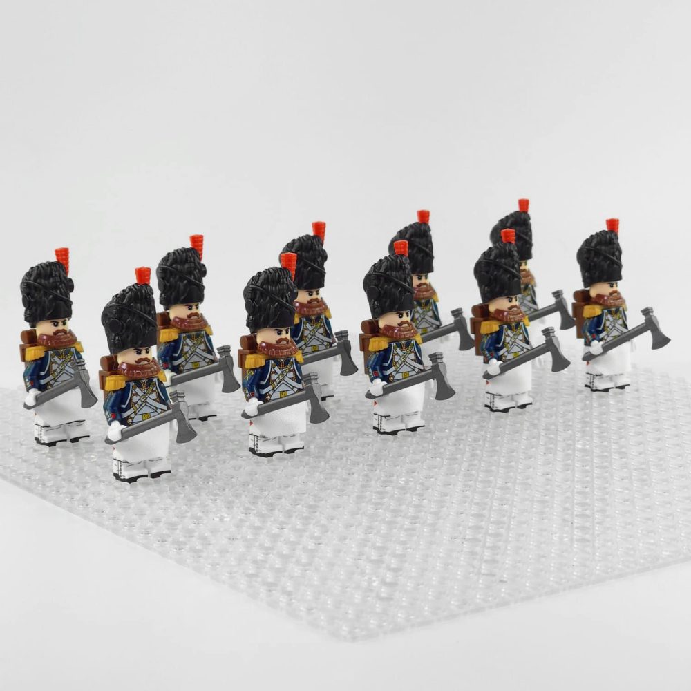 Napoleonic Wars French Sappers Block Figures Set of 10pcs