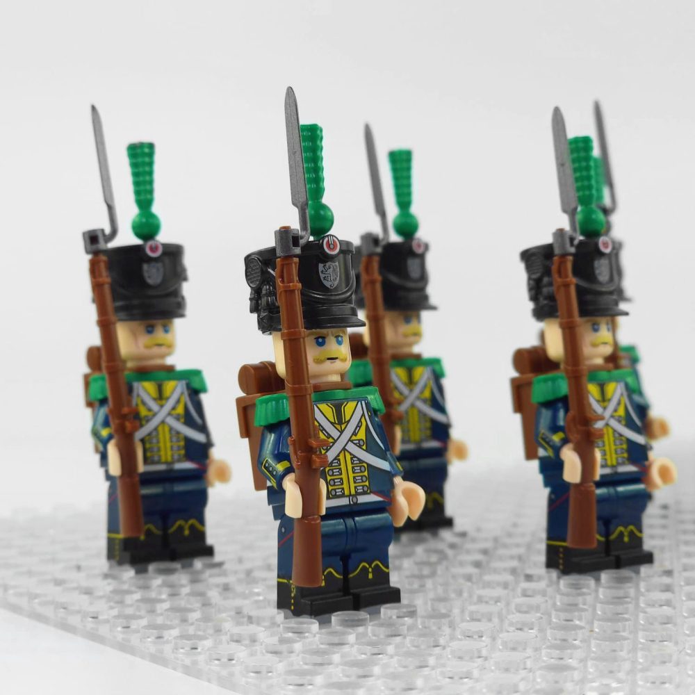 Napoleonic Wars Hessian Light Infantry Block Figures Set of 10pcs