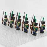 Napoleonic Wars Hessian Light Infantry Block Figures Set of 10pcs