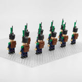 Napoleonic Wars Hessian Light Infantry Block Figures Set of 10pcs