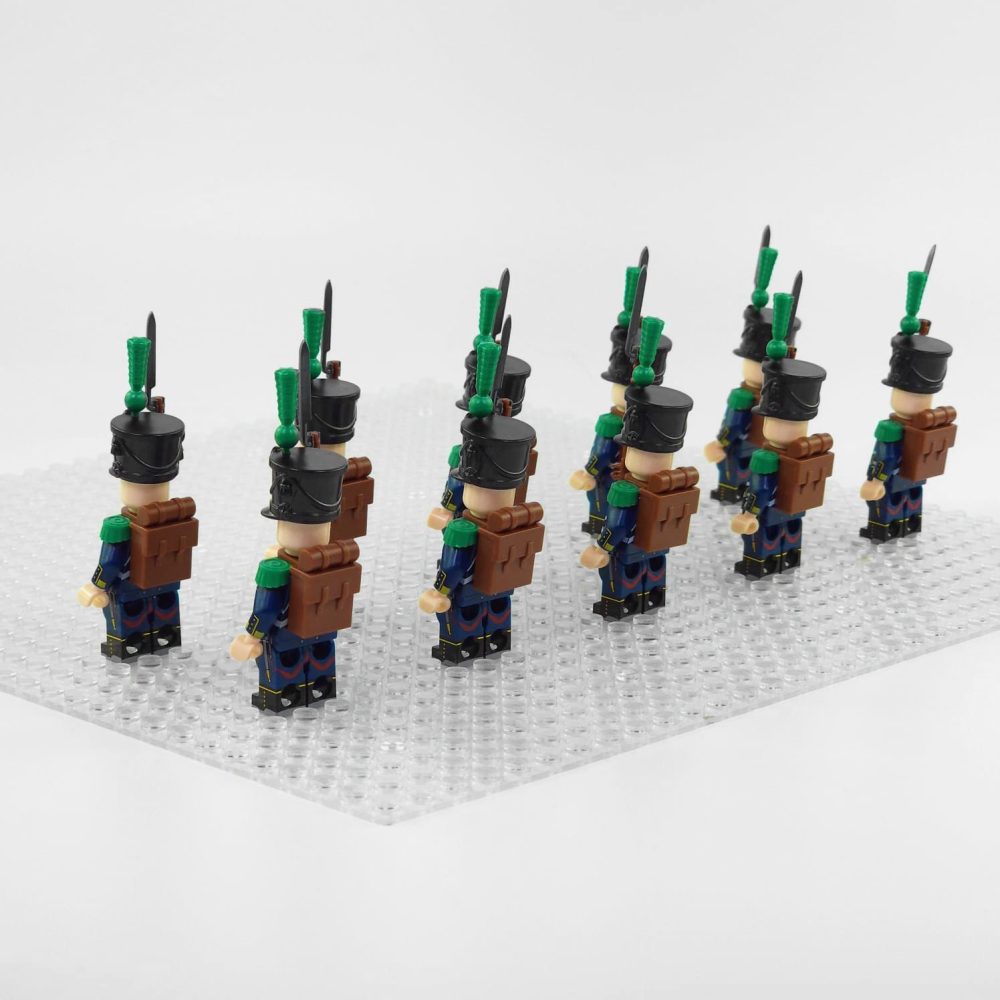 Napoleonic Wars Hessian Light Infantry Block Figures Set of 10pcs