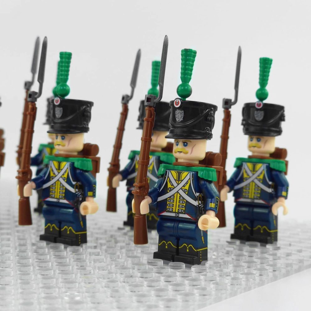 Napoleonic Wars Hessian Light Infantry Block Figures Set of 10pcs